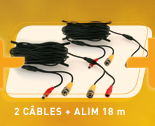 2 câbles + alim 18 m